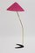 Floor Lamp with Raspberry Colored Shade from Kalmar, 1950s 2