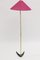 Floor Lamp with Raspberry Colored Shade from Kalmar, 1950s, Image 4