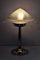 Lámpara de mesa antigua de latón niquelado, 1909, Imagen 2
