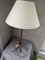 Mid-Century Table Lamp in Red Leather and Brass, Image 3
