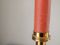 Mid-Century Table Lamp in Red Leather and Brass, Image 9