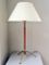 Lampe de Bureau Mid-Century en Cuir Rouge et Laiton 1