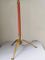 Mid-Century Table Lamp in Red Leather and Brass, Image 5
