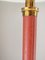 Mid-Century Table Lamp in Red Leather and Brass 10