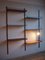Teak Iron & Brass Wall Mounted Bookcase with Lamp from Stilnovo, 1966 2