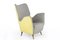 Italian Yellow & Grey Skai Armchair from I.S.A., 1950s, Image 1