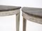 Antike Schwedische Halbrunde Konsolentische mit Tischplatten in Marmor-Optik, 2er Set 3
