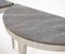 Antique Swedish Demi-Lune Console Tables with Faux Marble Painted Tops, Set of 2 6