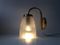 Vintage Danish Brass & Frosted Glass Lounge Wall Lamp from Lyfa 3