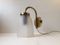 Vintage Danish Brass & Frosted Glass Lounge Wall Lamp from Lyfa 2