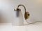 Vintage Danish Brass & Frosted Glass Lounge Wall Lamp from Lyfa, Image 2