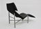 Schwarze Leder Chaise Longue von Tord Bjorklund, 1970er 7