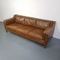 Braunes Vintage 3-Sitzer Leder Sofa 2