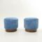 Blue Velvet Ottomans, 1940s, Set of 2, Image 1