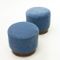 Blue Velvet Ottomans, 1940s, Set of 2 4