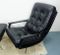 Fauteuil en Cuir et Ottomane, 1960s 4