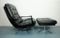 Leather Lounge Chair with Ottoman, 1960s 1