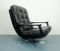 Black Leather Office Chair, 1960s, Image 1