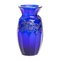Mid-Century Cobalt Glass Vase with Galvanic Silver Decorations 1