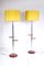 Belgian Walnut & Chrome Lamps, Set of 2 1