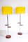 Belgian Walnut & Chrome Lamps, Set of 2 5
