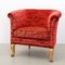 Red Velour Club Chair, 1940s, Image 2
