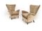 Italienische Samt Sessel in Beige, 1950er, 2er Set 2