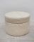 Vintage White Leather Patchwork Pouf, 1970s 1