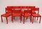 Mid-Century Modern Red Dining Room Chairs from E & A Pollack, Set of 8, Image 4