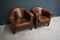 Club chair vintage in pelle color cognac, Paesi Bassi, set di 2, Immagine 2