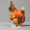 Art Deco Porzellan Eichhörnchen Lampe mit Tannenzapfen 4