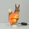 Art Deco Porcelain Squirrel with Pine Cone Lamp 2