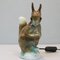 Art Deco Porcelain Squirrel with Pine Cone Lamp 1