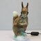 Art Deco Porcelain Squirrel with Pine Cone Lamp, Image 1