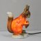 Art Deco Porzellan Eichhörnchen Lampe mit Tannenzapfen 3