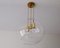 Swedish Glass and Brass Light Pendant, 1960s 3