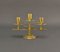 Danish Symmetrical Solid Brass Candle Holder from Dan Present, 1960s 1