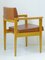 Mid-Century Leatherette & Light Oak French Chairs, 1950s, Set of 2 9