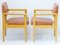 Mid-Century Leatherette & Light Oak French Chairs, 1950s, Set of 2 2