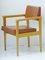 Mid-Century Leatherette & Light Oak French Chairs, 1950s, Set of 2 5