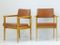 Französische Mid-Century Stühle aus Kunstleder & hellem Eichenholz, 1950er, 2er Set 4