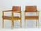 Mid-Century Leatherette & Light Oak French Chairs, 1950s, Set of 2 4