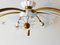 Mid-Century French Glass, Brass & Porcelain Chandelier, 1950s, Image 6