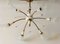 Mid-Century French Glass, Brass & Porcelain Chandelier, 1950s, Image 15