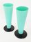 Art Deco Black & Green Opaline Glass Vases, 1920s, Set of 2 3