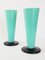 Art Deco Black & Green Opaline Glass Vases, 1920s, Set of 2 2