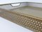 Mid-Century French Perforated Steel & Glass Tray, 1950s 7