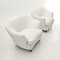 White Velvet Lounge Chairs, 1950s, Set of 2 3