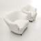 White Velvet Lounge Chairs, 1950s, Set of 2, Image 3
