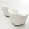 Fauteuils en Velours Blanc, 1950s, Set de 2 8